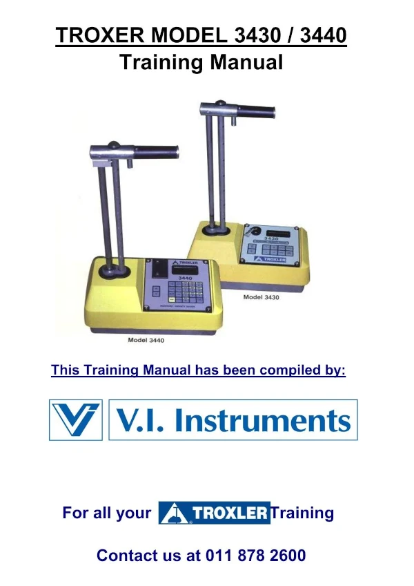 Manual for Troxler Training 3430 - 3440